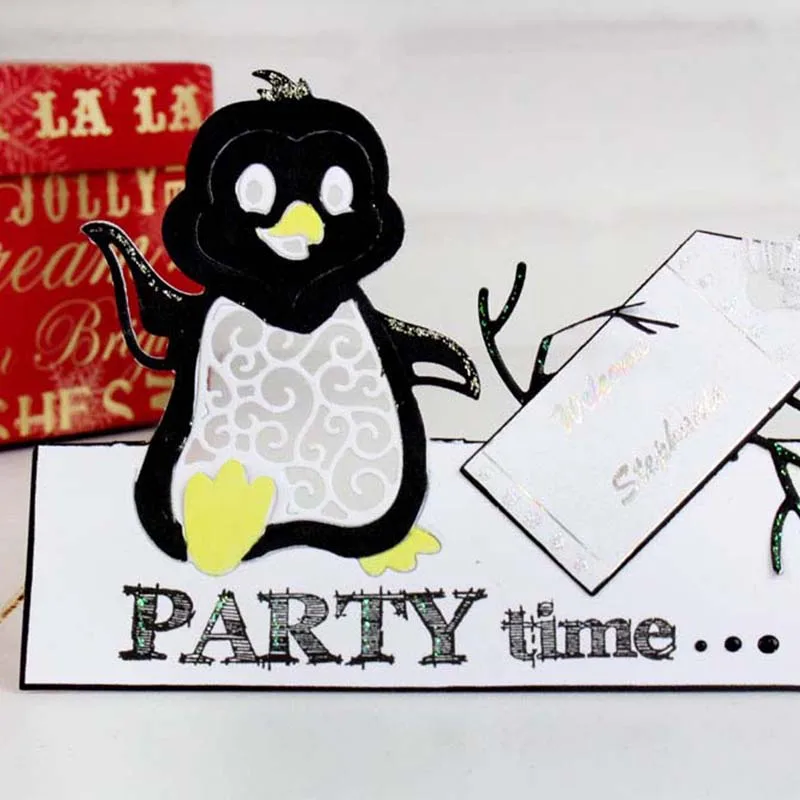 

Cute Running Penguin Metal Cutting Dies Stencil For DIY Scrapbooking Decorative Embossing Suit Paper Cards Die Cutting Template