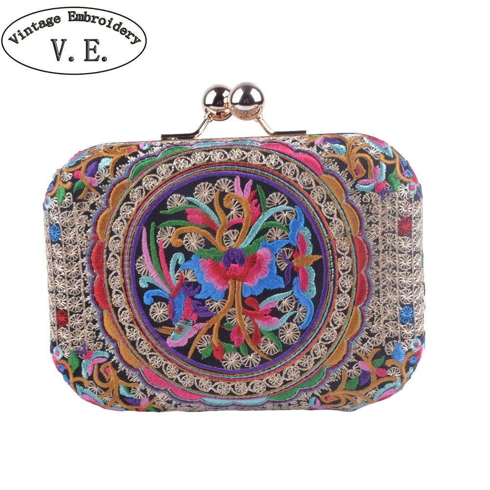 

Vintage embroidery Women Evening Bag Embroideried Day Clutch Shoulder Handbag Bride Purse Party Totes Woman Birthday Gift Bag
