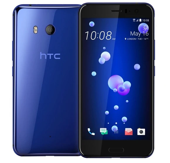 Разблокированный htc U11 GSM 3g 4G 4 ГБ ОЗУ 64 Гб ПЗУ отпечаток пальца NFC Android мобильный телефон Восьмиядерный 5," 12 МП и 16 Мп wifi gps - Color: Blue