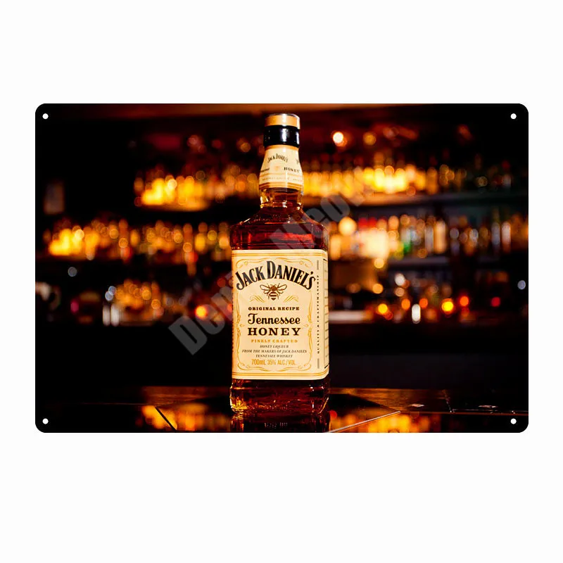 O Jack Wine Whiskey винтажная металлическая жестяная вывеска для паба, бара, казино, домашний декор, пивная рекламная тарелка, постер, Настенная художественная наклейка N277 - Цвет: O