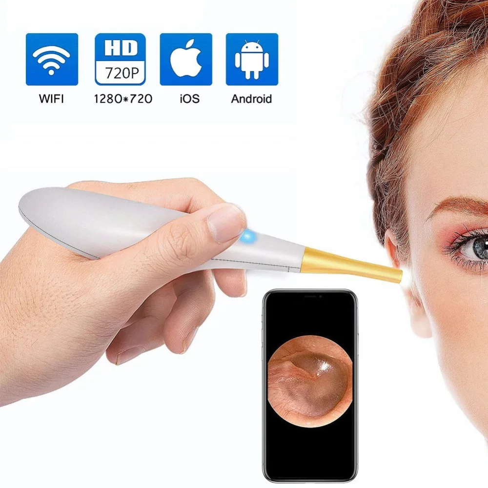 Ear Otoscope беспроводной/WiFi осмотр с 6 светодиодными камерами USB отоскоп ушной области