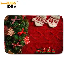 HUGSIDEA Веселый Рождественский Декор Противоскользящие коврики под дверь коврики на открытом воздухе Кухня Ванная комната гостиная заказной напольный коврик