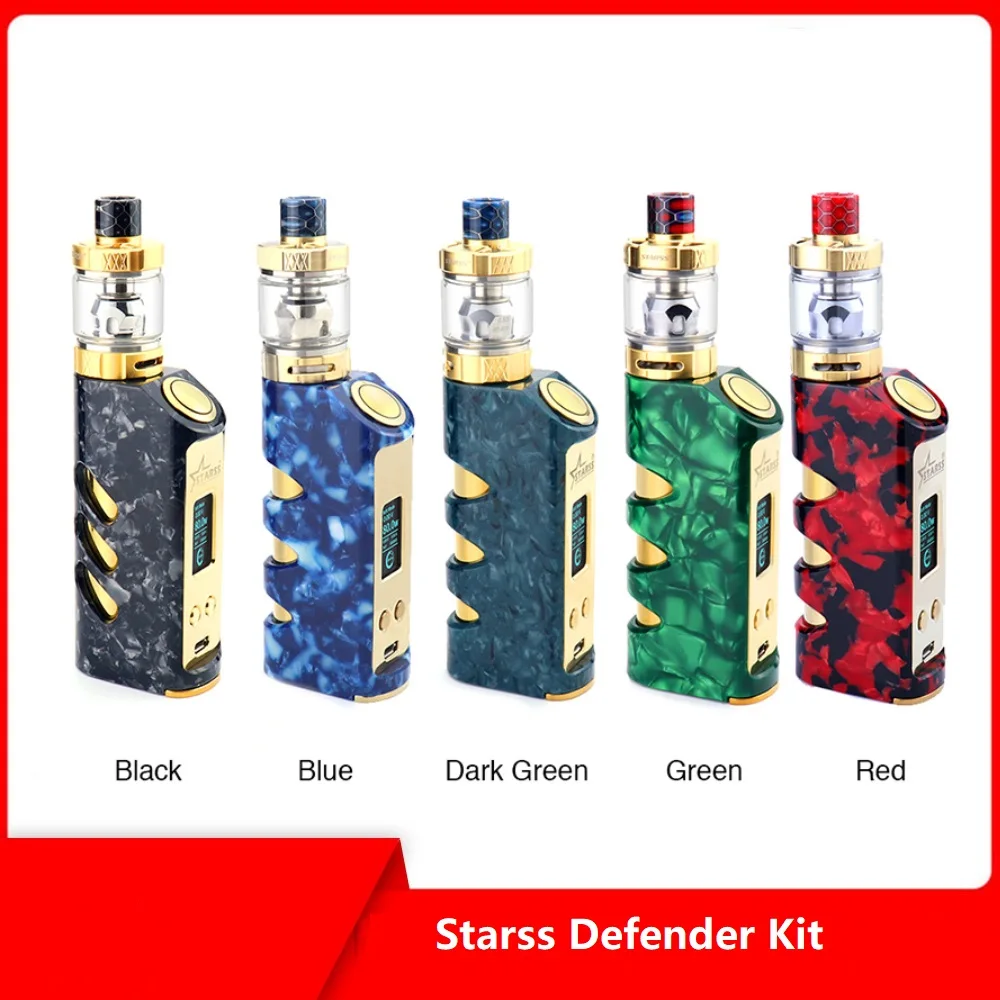 

Original Starss Defender 80W TC Kit w/ 5ml Defender Mesh Tank for Rich Flavor Power by 18650 battery vs Drag 2