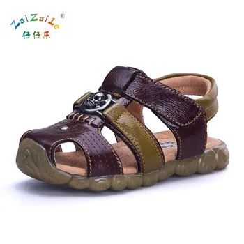 

Children Sandals Close Toe Retro kids Boys Sandals Comfortable Breathable Baby Shoes Summer Leather Girls Sandals KS85