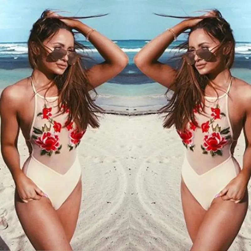 Купальник женский кружевной с цветочным принтом в стиле ретро|beachwear women|beachwear