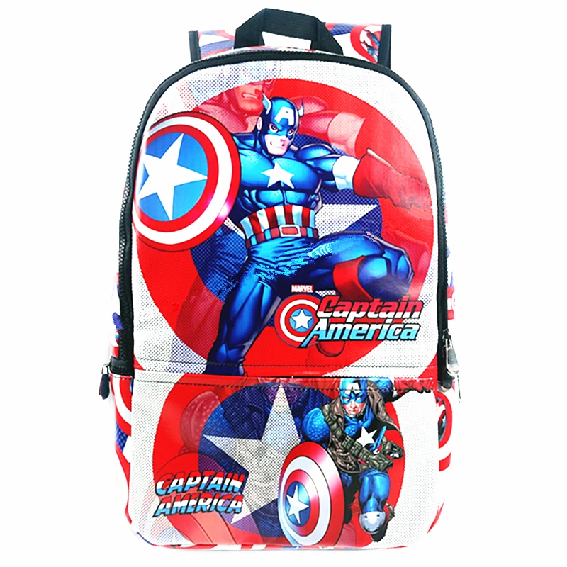 High Quality Marvel Captain America Backpack Mochila SuperHero Notebook
