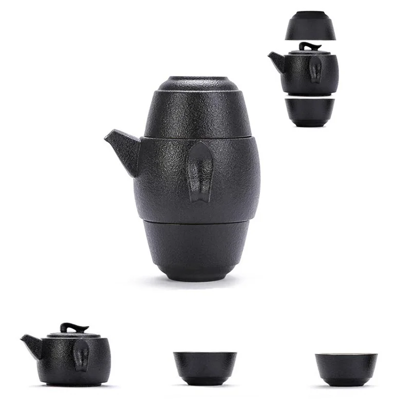 

Portable Tea set include 1 Teapot 2 Teacups ,Beautiful and easy teapot kettle,Chinese Travel Ceramic Portable Teaset gaiwan
