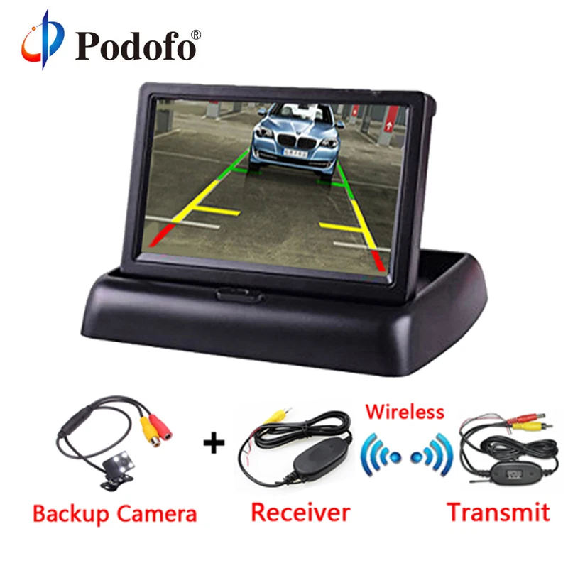 

4.3" inch Folding TFT LCD Monitor Car Rear View Color System w/2-Channel Video Input