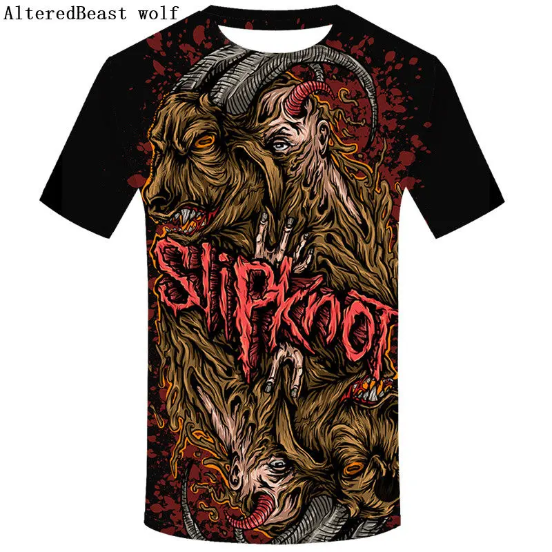 

Brand Gothic Shirt Slipknot T-shirt Punk Shirts Rock Tshirt Print 3d T Shirt Men Short Sleeve Mens Clothing Casual Wear 2019