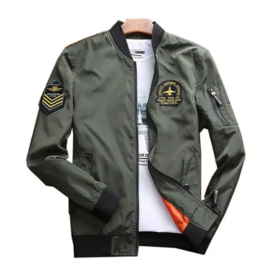Бренд Tace& Shark Pilot куртка для мужчин Бомбер куртка с надписью самолет вышивка модная Военная армейская Осенняя верхняя одежда для мужчин - Цвет: ARMY