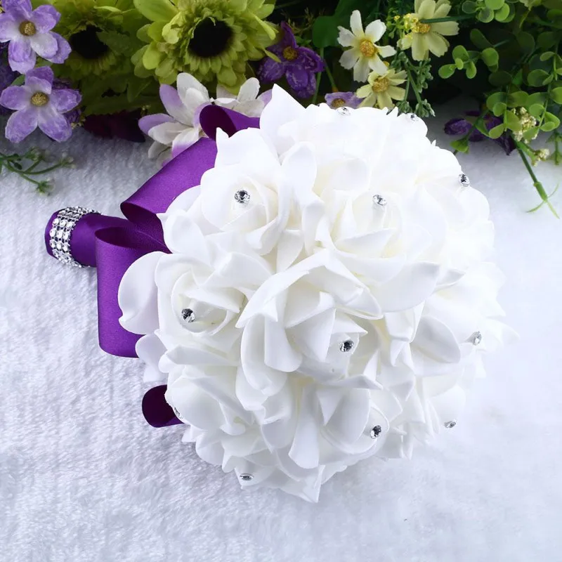 

16 Pcs Beauty Weeding Fllower Bouquet Package For bride Flowergirls Bridal Decora