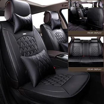 

(front+back)Universal leather car seat covers for Peugeot 205 206 207 2008 3008 301 306 307 308 405 406 407 automobiles styling