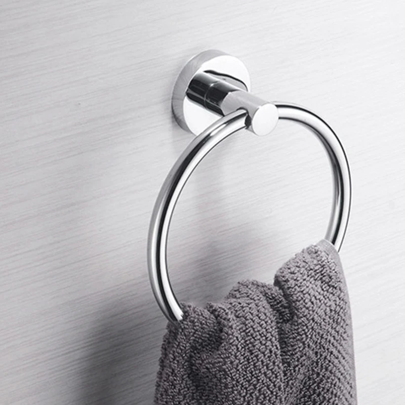 

bathroom accessories Towel Ring Stainless Steel Towel Ring Holder Hanger Chrome Wall Mounted Bathroom hand towel ring