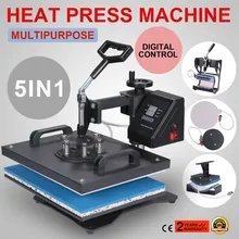 Heat Press 5in1 Combo T-Shirt Mug Cap Plate Sublimation Transfer Printer 38 X 30cm