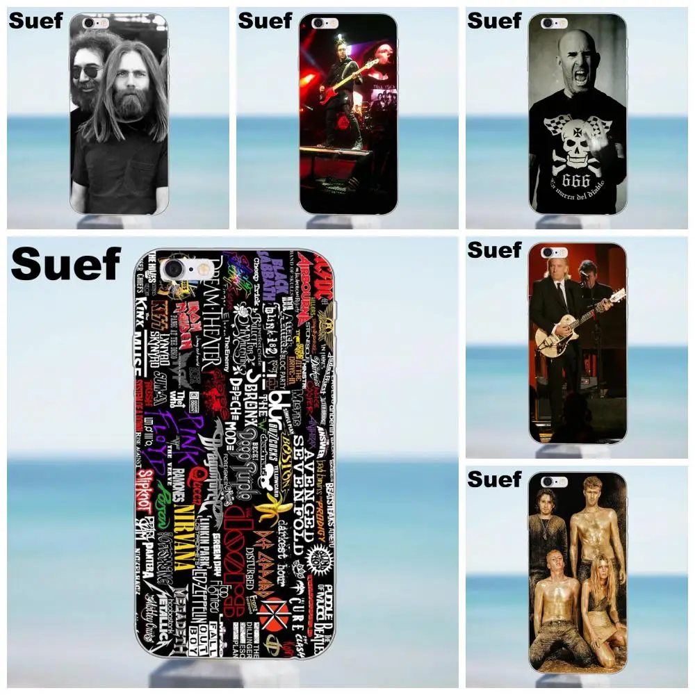 Suef Rock Bands коллекция Защитная Для iPhone X 4 4S 5 5S 5C SE 6 6S 7 8 Plus Galaxy A3 A5 J1 J3 J5 J7 2016 2017|for