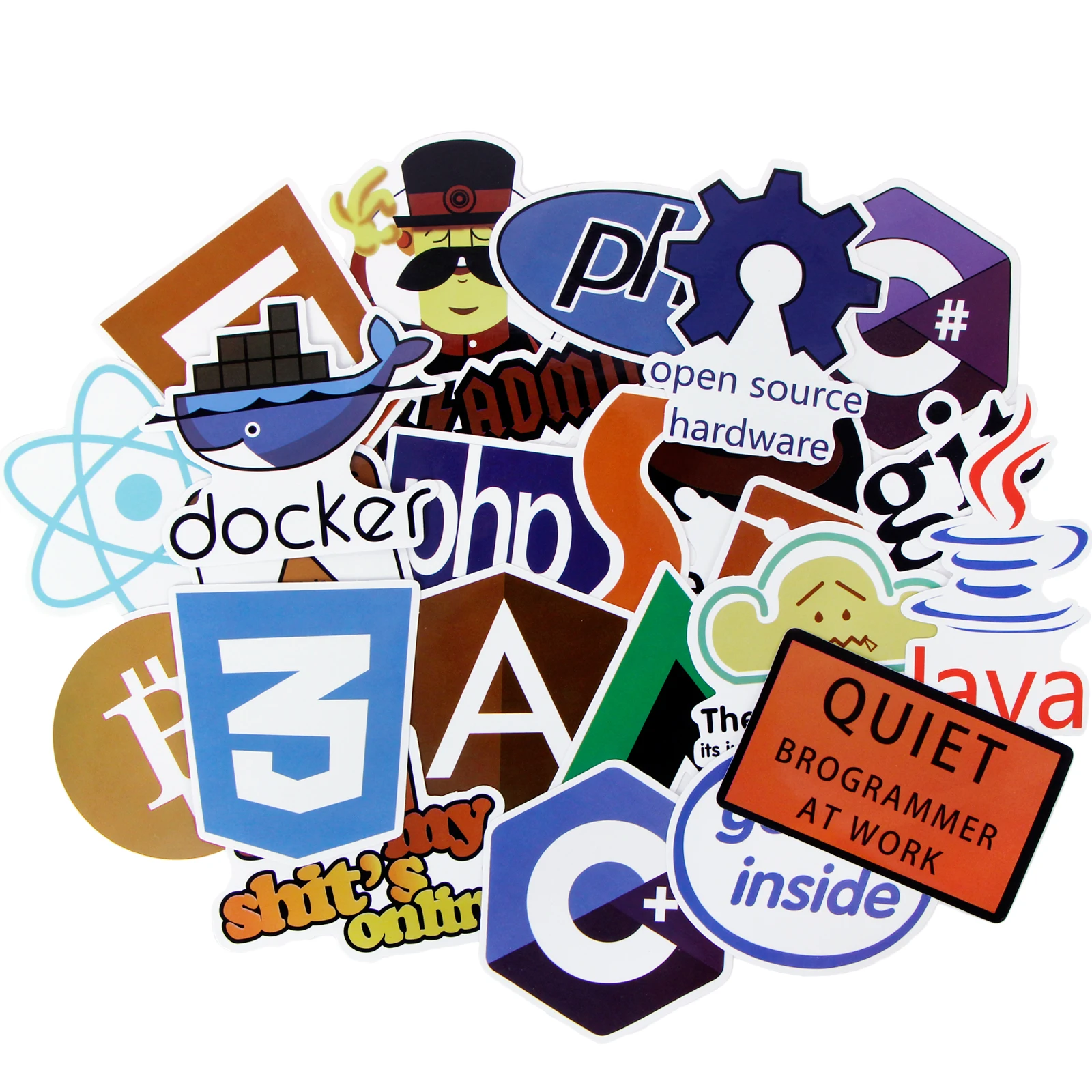 50x Internet Programming Language Stickers Java JS Php Html APP Software Program DIY Stickers for Geek DIY Laptop Notebook Phone