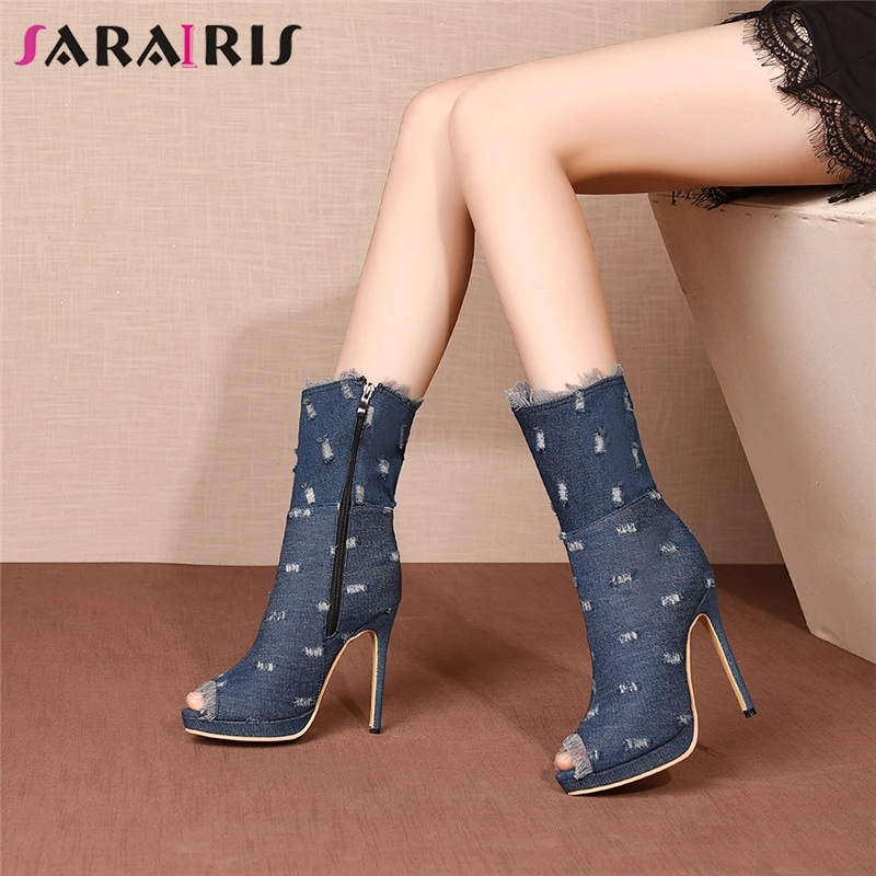denim open toe shoes