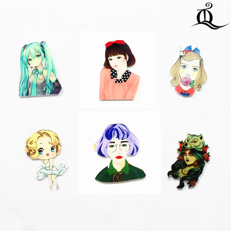 

HOT mix 1PC Shirt Cute Cartoon brooch Acrylic Badge Pins Bag Packbag Decoration Fruit Animal dog princess Brooch Broch,No29