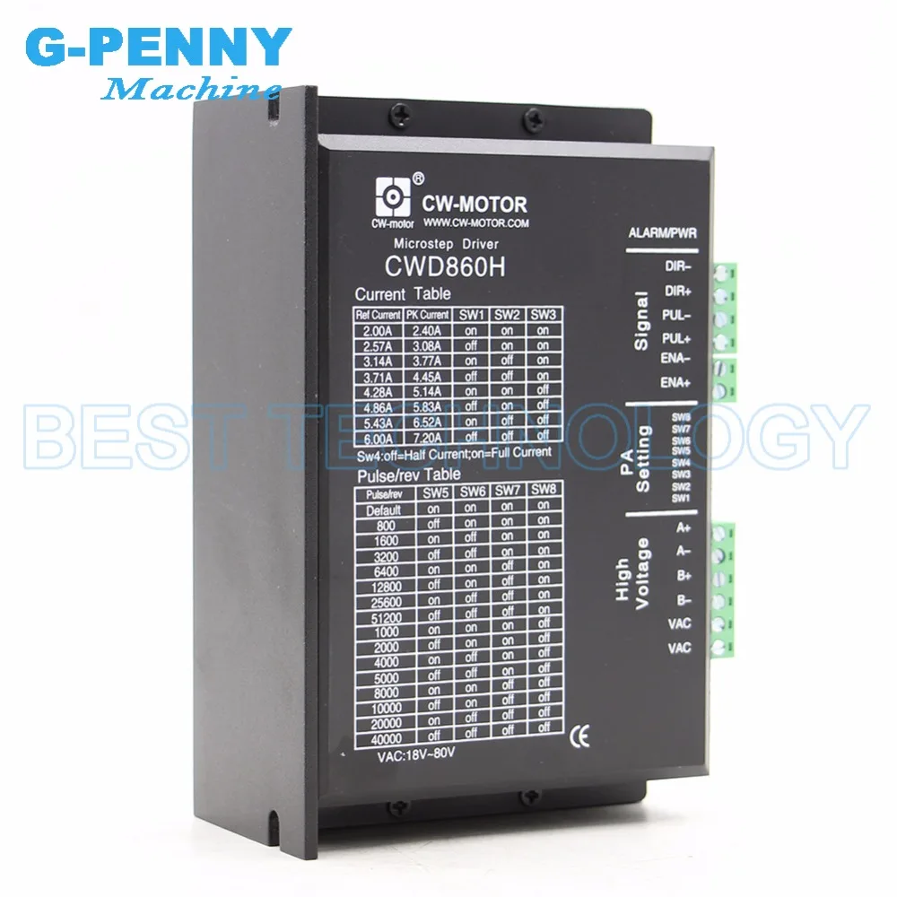  New Arrival Nema 34 stepper motor drive 0-7.2A 60-110vDC / 40-80vAC CWD860H for Nema34 stepper moto