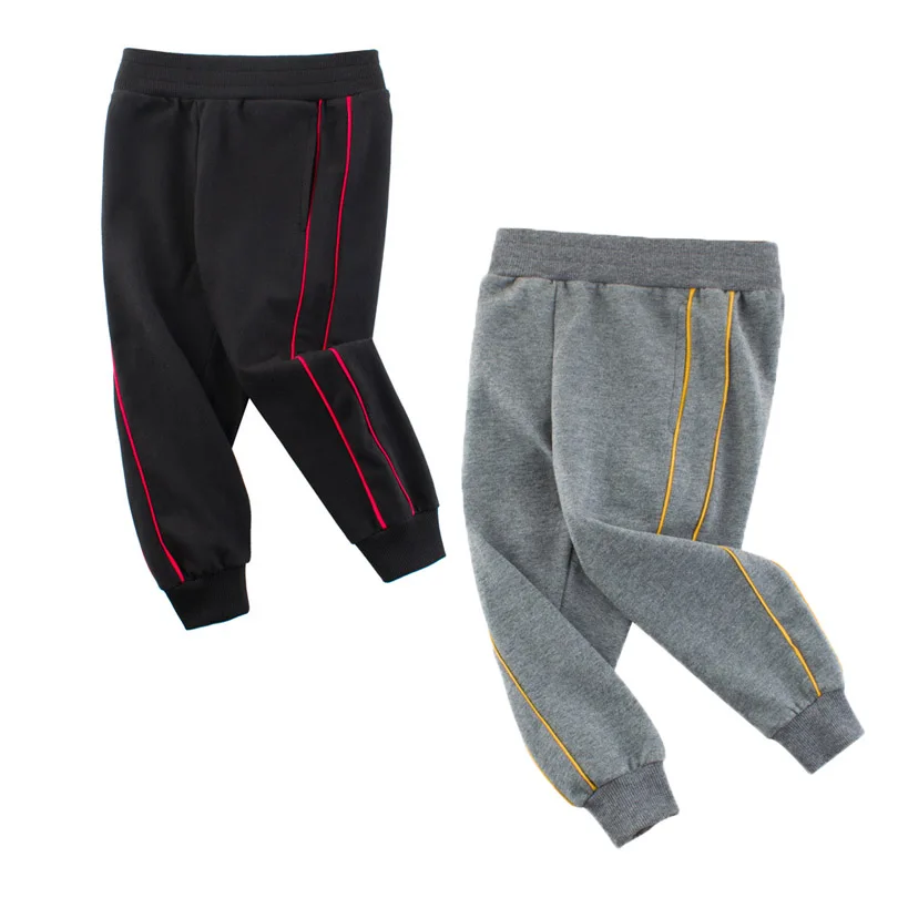 

Kids Boy Pants Fashion Cotton Sports Clothes for Boys Solid Color Pencil Pants Kids Loose Side Striped Pants Kids Sport Trousers
