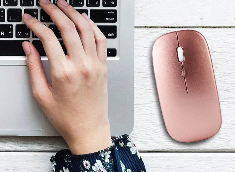 Бесшумная беспроводная мышь с USB интерфейсом перезаряжаемая 2 4 ГГц бесшумная