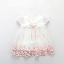 Платье для маленьких девочек; Новинка г.; платья с короткими рукавами для новорожденных девочек; летнее праздничное платье для дня рождения; одежда для малышей; От 0 до 2 лет