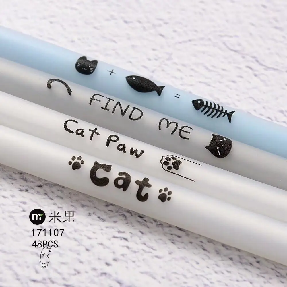 

0.5 mm Cat Paw Fishbone Ink Pen Promotional Gift Stationery School & Office Supply