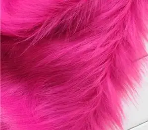 Luxury Long Hair Faux Fur Fabric Plush Toy Fabric 50x150cm - Цвет: fuschia