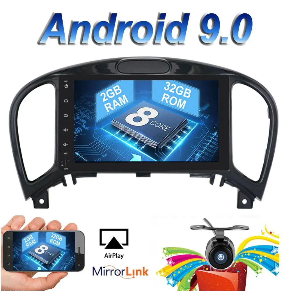 

7" 2 Din Android 9.0 Octa Core 1024*600 Car Radio For Nissan Juke Car Audio Stereo Multimedia Player 2G RAM 32G ROM
