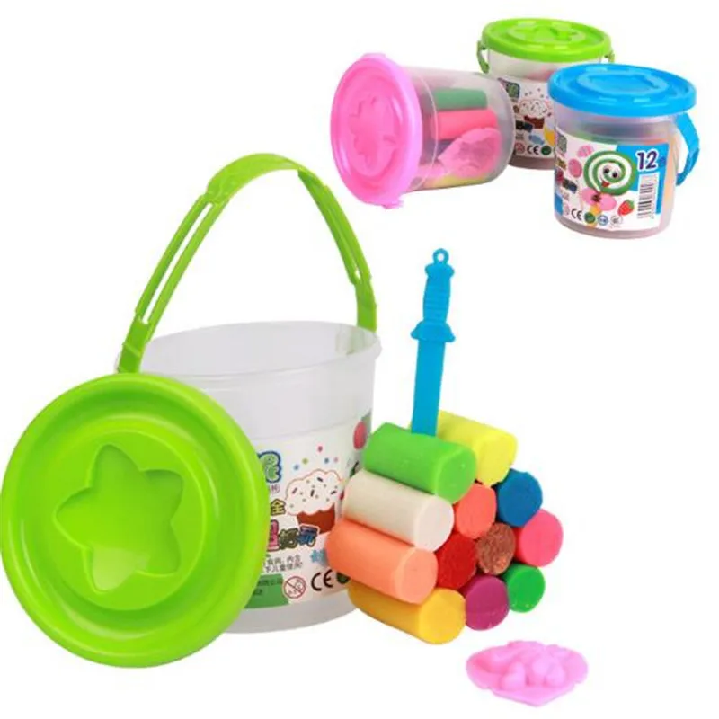 Modeling Clay Plasticine And Tool Kit Unisex 12 Colors Children Kids