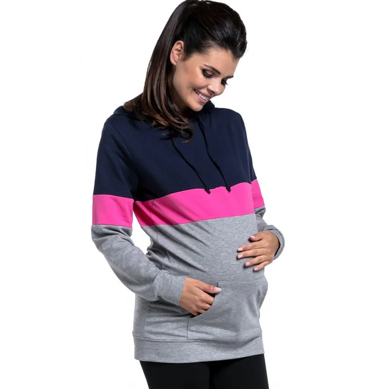 More Function Breastfeeding Clothing Lactation Woman Long Sleeve Top Nursing Pregnant Clothes Pregnancy Tshirt Maternity Tops