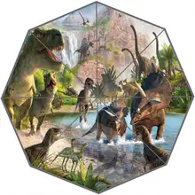 Динозавров прохладный пользовательских персонализированные Портативный Трехместный складной Защита от солнца и дождя зонтик декоративные Зонты sq0624-j248l