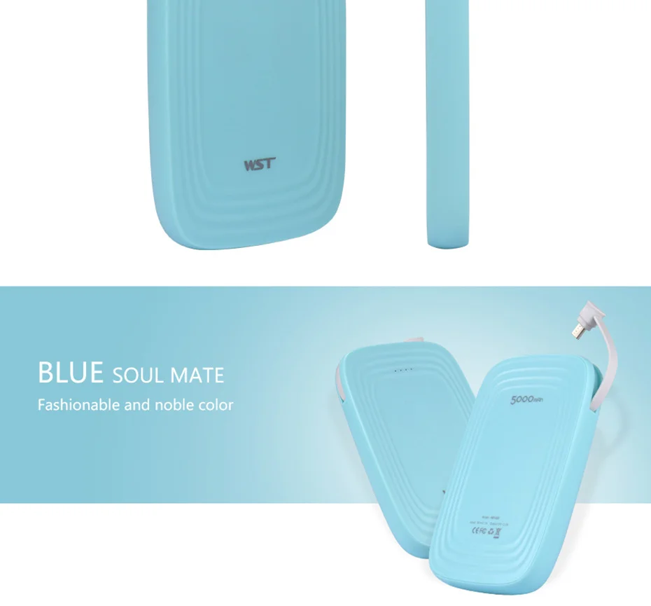 WST 5000mAh Portable Cute Mobile External Battery Powerbank Battery Pack Power Bank For Xiaomi Samsung Phone Poverbank Charger (9)