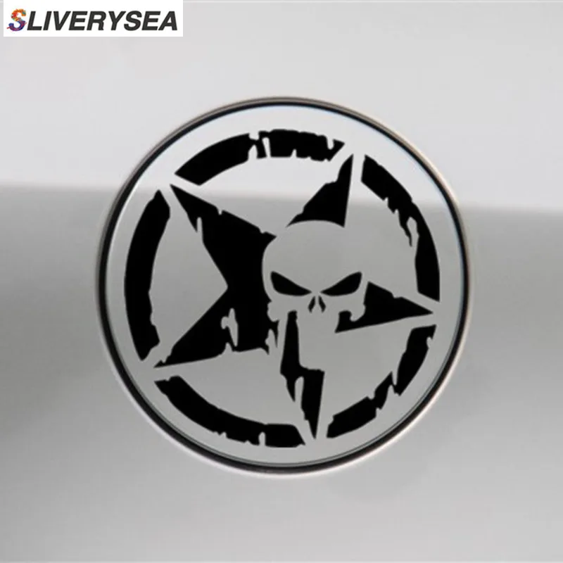 

SLIVERYSEA High Quality 13*13cm The Punisher Skull Car Sticker Pentagram Vinyl Decals Motorcycle Accessories #B1373