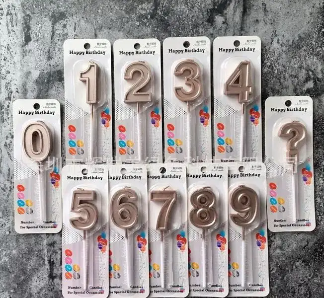 Golden silvery Alphabet Number 0-9 Birthday wedding festival Candles Cake Candles Kids Parties Decor,500pcs