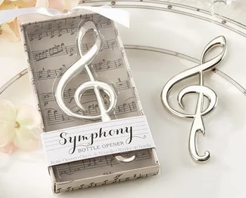 

DHL 500pcs creative party gift Unique Wedding Favors Symphony Chrome Music Note Bottle Opener wedding gift
