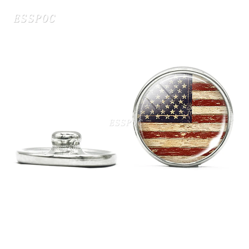 

1PCS United States Flag 18mm Round Metal Button Diy Snap Button for Bracelet Jewelry Making Craft Supplies NG