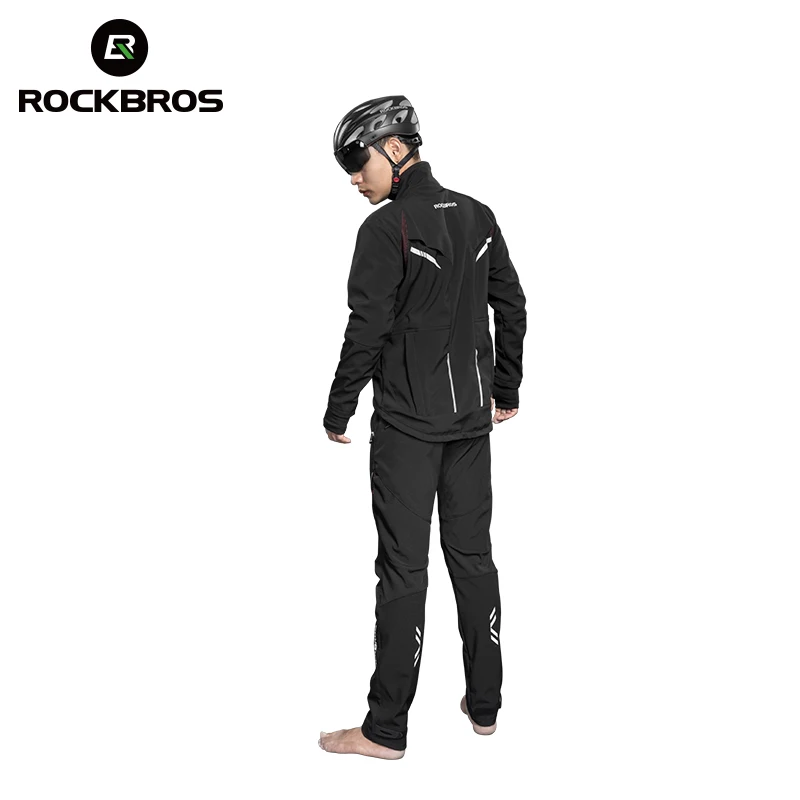ROCKBROS туристические комплекты зимние теплые флисовые штаны Джерси ветрозащитные