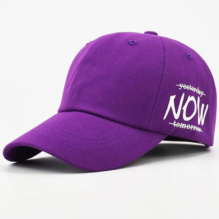 purple baseball cap Модная футболка с принтом с буквами Для Мужчин's летняя кепка-бейсболка Панама Кепки из хлопка Для мужчин Для женщин Регулируемая Кепка, бейсболка мужской хип-хоп Мужская шляпа - Цвет: purple baseball cap
