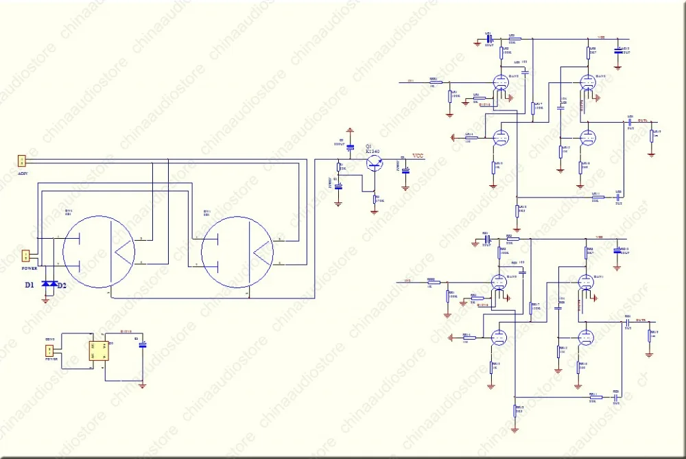 Ламповый Усилитель 12AX7 ECC83 + 12AU7 ECC82 преусилитель Классическая схема Wada Shigeho