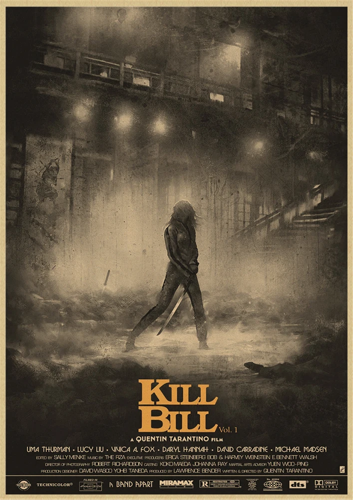Kill Bill Vol.1 классический Квентин фильм крафт-бумага постер для бара/Кафе Ретро плакат декоративной живописи - Цвет: Непроницаемый