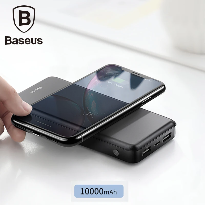 Baseus Qi Wireless Charger Power Bank For Iphone 10000mAh