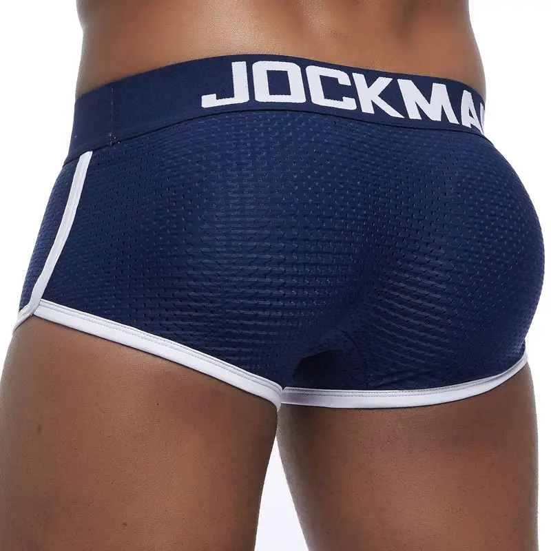 JOCKMAIL, дышащая сетка, увеличивающая рост, мягкие бедра, сексуальные боксеры, мужское нижнее белье, съемные, увеличивающие, для мужчин, t, две накладки на ягодицы и гей, накладка на пенис