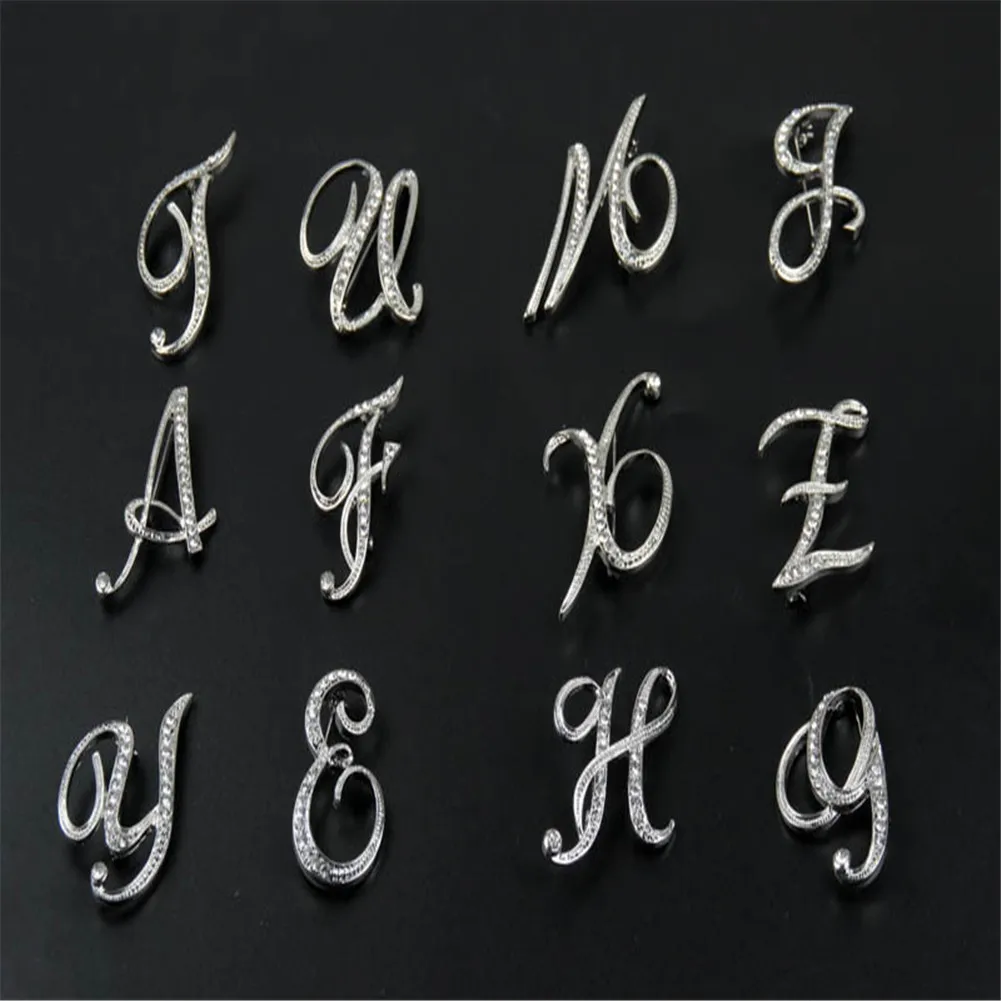 

1Pc Pins Best Alphabet Letter A-Z Pins Trendy Metal Fashion 2018 New Hot Sale Silver-Tone Initial Letter Fashion Brooch Pin
