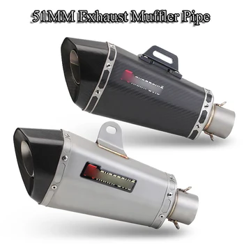 

Universal Motorcycle Exhaust Pipe Exhaust Sysytem Modified Carbon Fiber Muffler Tail Tip Tube For FZ6 CBR250 CB600 MT07 R3 R25