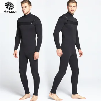 

MYLEDI 3MM Neoprene Wetsuits 2-sided Nylon Surfing Diving Suits Keep Warm One-piece Front Chest Invisible Zipper Dive Wetsuits