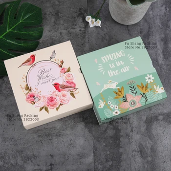 

14.8x14.8x5cm 100pcs design Paper Box Cookie candy Storage Boxes gift Packaging Wedding Christmas Use