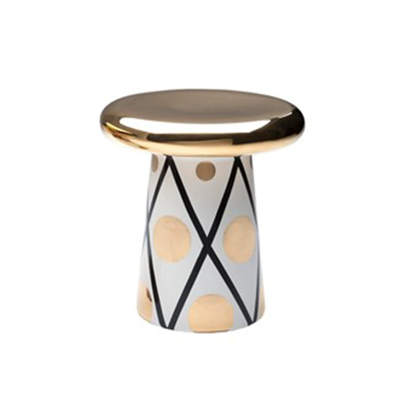 Mushroom Coffee Table Fiberglass End Table for Living Room Modern Round Side Table