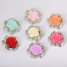Модные красивые обоятельные цветные цветы 18 мм застёжка, бусинка застежка браслета ювелирные изделия оптом KZ1173