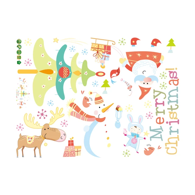 Aliexpress.com : Buy 5style DIY Merry Christmas Wall Stickers ...